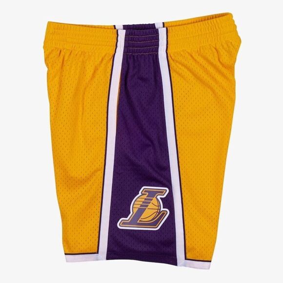 Men's Gold Los Angeles Lakers 2009/10 Hardwood Classics Swingman Basketball Shor - Picture 2 of 10